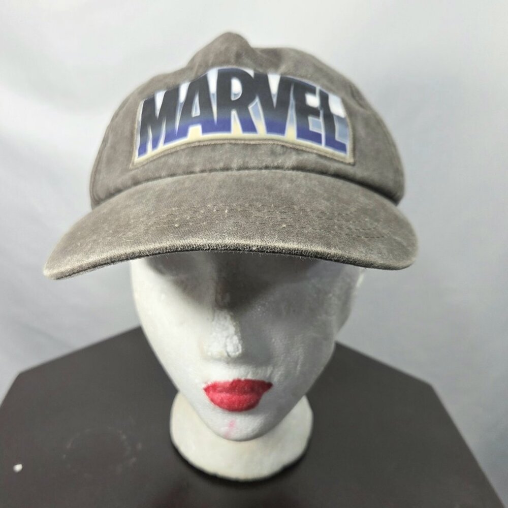 MARVEL Licensed Grey Baseball Cap w/Purple & Black Marvel Logo Cotton Adjustable